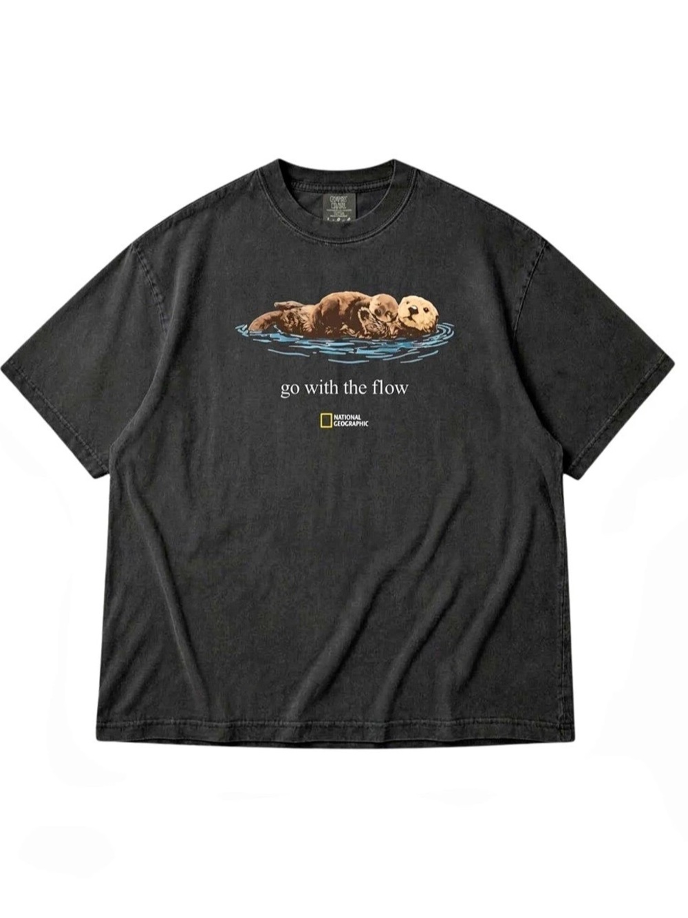 Comfort Colors National Geographic Go With The Flow Sea Otter T-Shirt Black